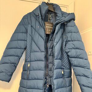 Bernardo Removable Bib Quilted Winter Jacket - Large - Teal